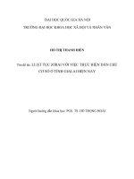 luật tục jorai với việc thực hiện dân chủ cơ sở ở tình gia lai hiện nay 