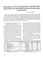 Giải pháp thu hút và sử dụng đầu tư trực tiếp nước ngoài nhằm thúc đẩy tăng trưởng kinh tế bền vững ở hải phòng 