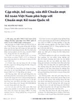 Cập nhật, bổ sung, sửa đổi chuẩn mực kế toán việt nam phù hợp với chuẩn mực kế toán quốc tế 