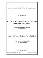 Kỹ thuật phân lớp dữ liệu và ứng dụng trong phát hiện mã độc