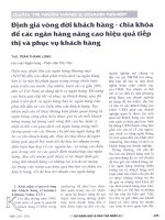 Định giá vòng đời khách hàng   chìa khóa để các ngân hàng nâng cao hiệu quả tiếp thị và phục vụ khách hàng 