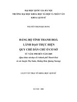 Đảng bộ tỉnh thanh hóa lãnh đạo thực hiện quy chế dân chủ cơ sở nam 1998 den nam 2005  thực tế ở thanh hóa và các huyện thọ xuân, hoằng hóa, quảng xương 
