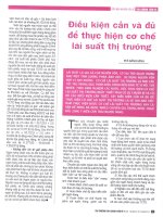 Điều kiện cần và đủ để thực hiện cơ chế lãi suất thị trường 