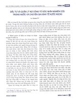 Đầu tư và quản lý nợ công từ góc nhìn nghiên cứu trong nước và chuyên gia kinh tế nước ngoài 