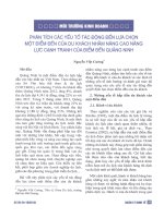 Phân tích các yếu tố tác động đến lựa chọn một điểm đến của du khách nhằm nâng cao năng lực cạnh tranh của điểm đến quảng ninh 