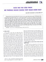 Giải mã tái cấu trúc hệ thống ngân hàng việt nam hiện nay 