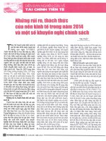 Những rủi ro, thách thức của nền kinh tế trong năm 2014 và một số khuyến nghị chính sách 