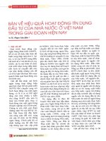 Bàn về hiệu quả hoạt động tín dụng đầu tư của nhà nước ở việt nam trong giai đoạn hiện nay 