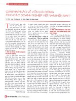 Giải pháp nào về vốn lưu động cho các doanh nghiệp việt nam hiện nay 