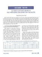 Huy động và sử dụng vốn đầu tư phát triển ngành công nghiệp tỉnh thái nguyên 