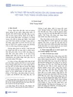 Đầu tư trực tiếp ra nước ngoài của các doanh nghiệp việt nam thực trạng và kiến nghị chính sách 