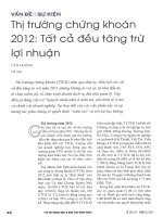 Thị trường chứng khoán 2012 tất cả đều tăng trừ lợi nhuận 