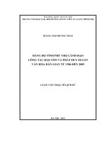 đảng bộ tỉnh phú thọ lãnh đạo  công tác bảo tồn và phát huy di sản văn hóa dân gian tu 1986 den 2009  