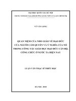 quan diểm của nho giáo về đạo đức của người cầm quyền và ý nghĩa của nó trong công tác giáo dục đạo đức cán bộ công chức ở nước ta hiện nay 