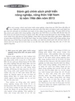 Đánh giá chính sách phát triển nông nghiệp, nông thôn việt nam từ năm 1986 đến năm 2013 