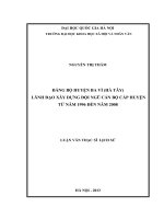 đảng bộ huyện ba vì lãnh đạo xây dựng đội ngũ cán bộ cấp huyện từ   1996 den nam 2008 l 
