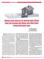 Chính sách tiền tệ và những biến động trên thị trường bất động sản việt nam trong thời gian qua 