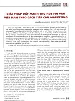 Giải pháp đẩy mạnh thu hút FDI vào việt nam theo cách tiếp cận marketing 