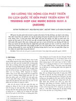 Đo lường tác động của phát triển du lịch quốc tế đến phát triển kinh tế   trường hợp các nước đông nam á (ASEAN) 