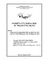 SKKN nâng cao kỹ năng phân biệt tay phải, tay trái của trẻ 3 4 tuổi thông qua việc sử dụng trò chơi 