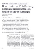 Hoàn thiện quy trình tín dụng của ngân hàng nông nghiệp và phát triển nông thôn việt nam   chi nhánh láng hạ 