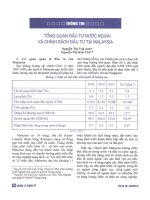 Tổng quan đầu tư nước ngoài và chính sách đầu tư tại malaysia 