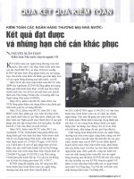 Kiểm toán các ngân hàng thương mại nhà nước kết quả đạt được và những hạn chế cần khắc phục 