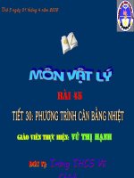 Bài giảng vật lý 8 thao giảng bài phương trình cân bằng nhiệt (24) 