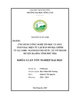 Ứng dụng công nghệ tin học và máy toàn đạc điện tử lập bản đồ địa chính tỷ lệ 1:1000 mảnh bản đồ số 59 xã Vô Tranh huyện Hạ Hòa tỉnh Phú Thọ