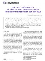 Giáo dục thường xuyên và tăng trưởng thu nhập cá nhân nghiên cứu trường hợp của việt nam 
