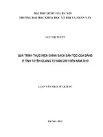 quá trình thực hiên chính sách dân tộc của đảng ở tình tuyên quang từ năm 2001 2010 