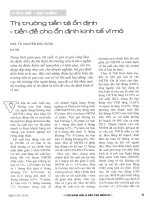 Thị trường tiền tệ ổn định   tiền đề cho ổn định kinh tế vĩ mô 