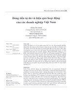 Dòng tiền tự do và hiệu quả hoạt động của các doanh nghiệp việt nam 