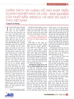 Chính sách tài chính hỗ trợ phát triển doanh nghiệp nhỏ và vừa   kinh nghiệm của nhật bản, mexico và một số gợi ý cho việt nam 