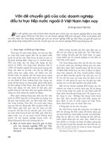 Vấn đề chuyển giá của các doanh nghiệp đầu tư trực tiếp nước ngoài ở việt nam hiện nay 