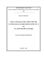 đảng lãnh đạo thực hiện tiến bộ và công bằng xã hội trong lĩnh vực y tế tu nam 1996 den nam 2006  