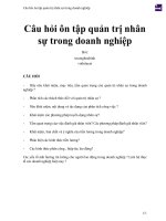 Câu hỏi ôn tập quản trị nhân sự trong doanh nghiệp 