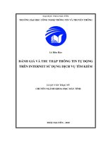 Đánh giá và thu thập thông tin tự động trên internet sử dụng dịch vụ tìm kiếm
