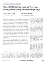 Quản lý thị trường vàng tại việt nam   những nỗ lực đang trở thành hiện thực 