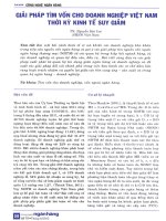 Giải pháp tìm vốn cho doanh nghiệp việt nam thời kỳ kinh tế suy giảm 