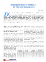 Chính sách tiền tệ năm 2011 và triển vọng năm 2012 