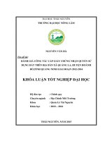 Đánh giá công tác cấp giấy chứng nhận quyền sử dụng đất trên địa bàn xã quảng la, huyện hoành bồ, tỉnh quảng ninh giai đoạn 2012  2014