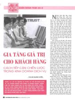 Gia tăng giá trị cho khách hàng   cách tiếp cận chiến lược trong kinh doanh dịch vụ 