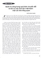 Quản trị công trong quá trình chuyển đổi và tái cơ cấu kinh tế ở việt nam một cái nhìn tổng quan 