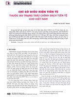 Chỉ số điều kiện tiền tệ thước đo trạng thái chính sách tiền tệ cho việt nam 
