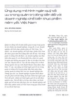 Ứng dụng mô hình ngân quỹ tối ưu trong quản trị dòng tiền đối với doanh nghiệp chế biến thực phẩm niêm yết việt nam 