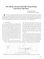Tác động của lạm phát đến tăng trưởng kinh tế tại việt nam 