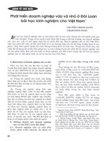 Phát triển doanh nghiệp vừa và nhỏ ở đài loan bài học kinh nghiệm cho việt nam 