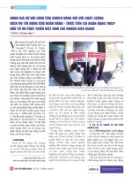 Đánh giá sự hài lòng của khách hàng đối với chất lượng dịch vụ tín dụng của ngân hàng   thực tiễn tại ngân hàng TMCP đầu tư và phát triển việt nam chi nhánh kiên giang 