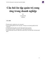 Câu hỏi ôn tập quản trị cung ứng trong  doanh nghiệp 